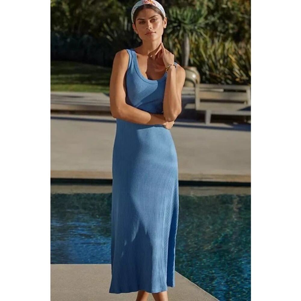 L*SPACE | Jenna Scoop-Neck Midi Dress – Blue (Size S/M, New Without Tags)